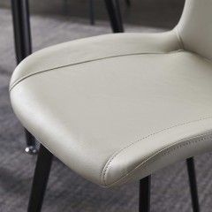 千匠一品 现代风格碳素钢黑砂框架优质西皮餐椅OY-653-X