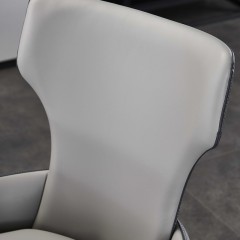 千匠一品 意式风格碳素钢黑砂框架优质西皮餐椅OY-658-X