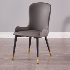 千匠一品 意式风格碳素钢黑砂框架优质防刮皮餐椅OY-681-X