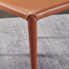 千匠一品现代意式轻奢风格全实木框架优质马鞍皮餐椅OY-214-X