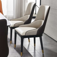 千匠一品 意式风格白腊木实木优质西皮餐椅OY-852-X