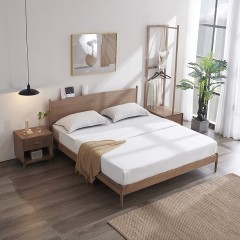 千匠一品意式极简白蜡木+实木多层板+松木排骨架床S1004-C