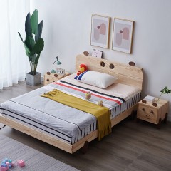 千匠一品 儿童房儿童床白蜡木+实木多层板+松木排骨架床S1005-C