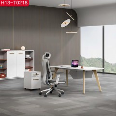 千匠一品简约风格进口暖白+白蜡木1.8M办公桌H13-T0218-C