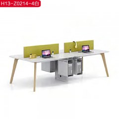 千匠一品简约风格进口暖白+白蜡木2.8M办公桌H13-Z0214-4-C