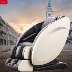 千匠一品现代风格优质PU皮+海绵+钢架结构+硅胶滚轮太空舱按摩椅S5-C