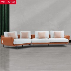 千匠一品意式极简皮+布艺+海绵沙发YS—5F28-C