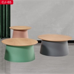 千匠一品 现代极简PP塑料+中纤板桌面圆几CJ-65-C