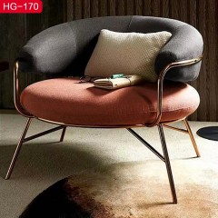 △【精品】千匠一品 轻奢现代实木架构+不锈钢架子+高密度海绵棉麻休闲椅HG-170-C