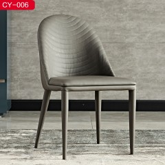 △千匠一品现代极简仿真皮+五金碳钢架子餐椅CY-006-C