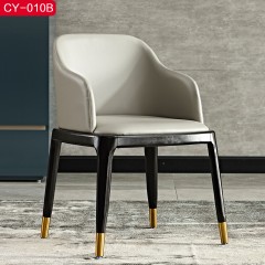 △千匠一品现代极简仿真皮+橡胶木实木底框餐椅CY-010B-C