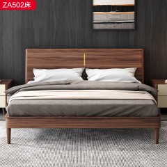△【精品】千匠一品 轻奢新中式优质五金+进口松木床板+乌丝檀木1.5床-ZA502-J
