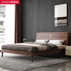 △【精品】千匠一品 轻奢新中式优质五金+进口松木床板+乌丝檀木1.5m高箱床-ZA502-J