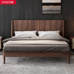 △【精品】千匠一品 轻奢新中式进口松木床板+乌丝檀木1.5床-ZA503-J