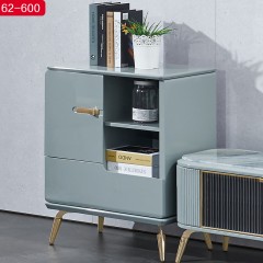 △【精品】千匠一品现代简奢优质玻璃面+钛金不锈钢+E1级板材斗柜-62-600-J