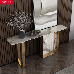 【精品】千匠一品轻奢现代风格优质不锈钢镀钛金+岩板1.4m 1.6m 1.8m玄关-XG-01-J