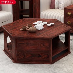 △【精品】千匠一品新中式风格优质柬埔寨黑酸枝+五金配件1.38m大几-如来-J