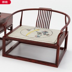 △【精品】千匠一品新中式风格优质柬埔寨黑酸枝+优质布艺+高密度海绵禅椅-禅椅-J