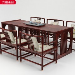 △【精品】千匠一品新中式风格优质柬埔寨黑酸枝2.18m茶台-六祖-J