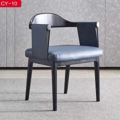 千匠一品现代风格优质白蜡木架子+半真PU皮餐椅-CY-10-J