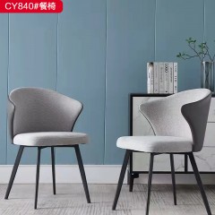 千匠一品 意式风格优质皮革+填充高密度海绵+优质布艺+五金底架餐椅-CY840#-G