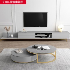 千匠一品 意式风格 优质岩板+烤漆工艺+五金脚 2米伸缩电视柜Y104-G