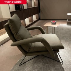 千匠一品 意式风格 优质仿真皮+填充高密度海绵+填充羽绒+钢架 休闲椅Y901-G