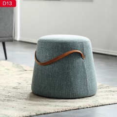千匠一品 意式风格 优质棉麻布+填充高回弹海绵+加厚松木方内架 圆凳D13-G