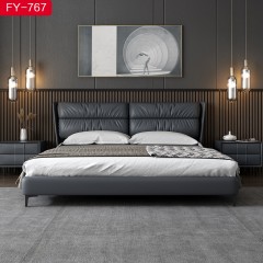 千匠一品 现代风格优质仿真皮1.5 1.8m床-FY-767-X