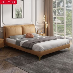 千匠一品 现代风格优质仿真皮1.5 1.8m床-JS-713-X