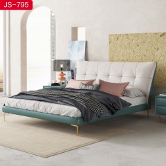 千匠一品 现代风格优质仿真皮1.5 1.8m床-JS-795-X