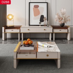 千匠一品 意式风格 优质岩板+板木结合+五金不锈钢 2米电视柜D288-G