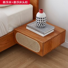△千匠一品 北欧风格樱桃木床头柜-悬浮床头柜-X