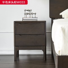 △千匠一品 北欧风格白橡木床头柜-半岛床头柜W033-X