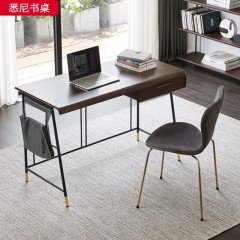 △千匠一品 北欧风格红橡木+五金脚架+五金拉手1.2m书桌-悉尼书桌-X