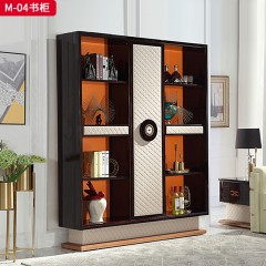 △【精品】千匠一品 意式轻奢榉木+真皮+不锈钢五金+高回弹海绵沙发-M-10-G