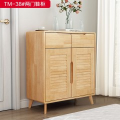 【特价产品】千匠一品 北欧风格 橡胶木+多层实木板 时尚简约鞋柜TM-38#两门鞋柜-X