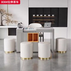 【特价产品】千匠一品 轻奢现代风格 岩板+环保密度板+烤漆工艺 优雅大气拉伸茶车808#-J