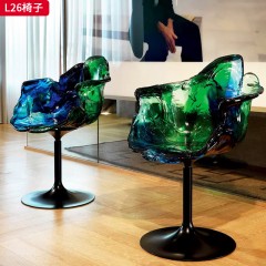 千匠一品 现代风格 亚克力+五金底座 时尚大气椅子L26-L