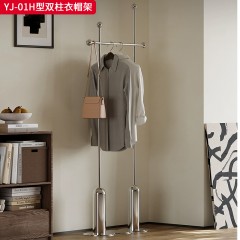 千匠一品 意式极简风格 不锈钢架 时尚简约H型双柱衣帽架YJ-01-J