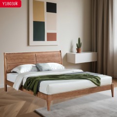 千匠一品 北欧风格 白蜡木实木+松木静音床板 时尚大气床Y1803-L