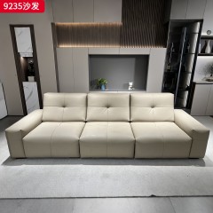 千匠一品 现代风格 生态真皮+高密度海绵+实木框架 时尚简约沙发9235-L