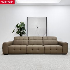 千匠一品 现代风格 生态真皮+高密度海绵+实木框架 时尚简约沙发9238-L