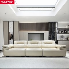 千匠一品 现代风格 生态真皮+高密度海绵+实木框架 时尚大气沙发9261-J