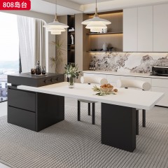 千匠一品 现代风格  实木多层板+12mm岩板面+挂边岩板+公牛插座 时尚大气岛台808-J