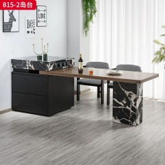 千匠一品 中古侘寂风格 实木多层板+岩板+公牛插座（含茶炉） 时尚大气岛台815-2-J