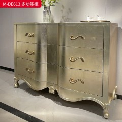 【精品】千匠一品 美式轻奢风格 桃花芯木贴皮+自闭滑轨+手工贴金箔工艺 时尚大气亲密关系多功能柜M-DE613-J