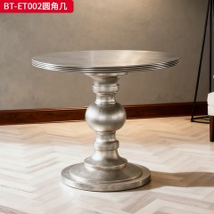 【精品】千匠一品 美式风格 橡胶木贴水曲柳木皮+环保人造板 时尚大气圆茶几BT-ET002-L