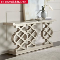 【精品】千匠一品 美式风格 橡胶木贴水曲柳木皮+环保人造板 时尚大气沙发背几BT-SD001-L