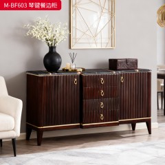 【精品】千匠一品 美式轻奢风格 大理石+桃花芯木+辅材进口橡胶木 时尚大气琴键餐边柜M-BF603-L